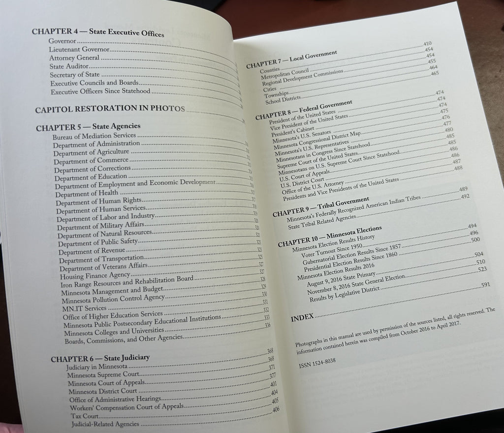 Retired Minnesota Legislative Manual Blue Book 2017-18 New; Historical Photos
