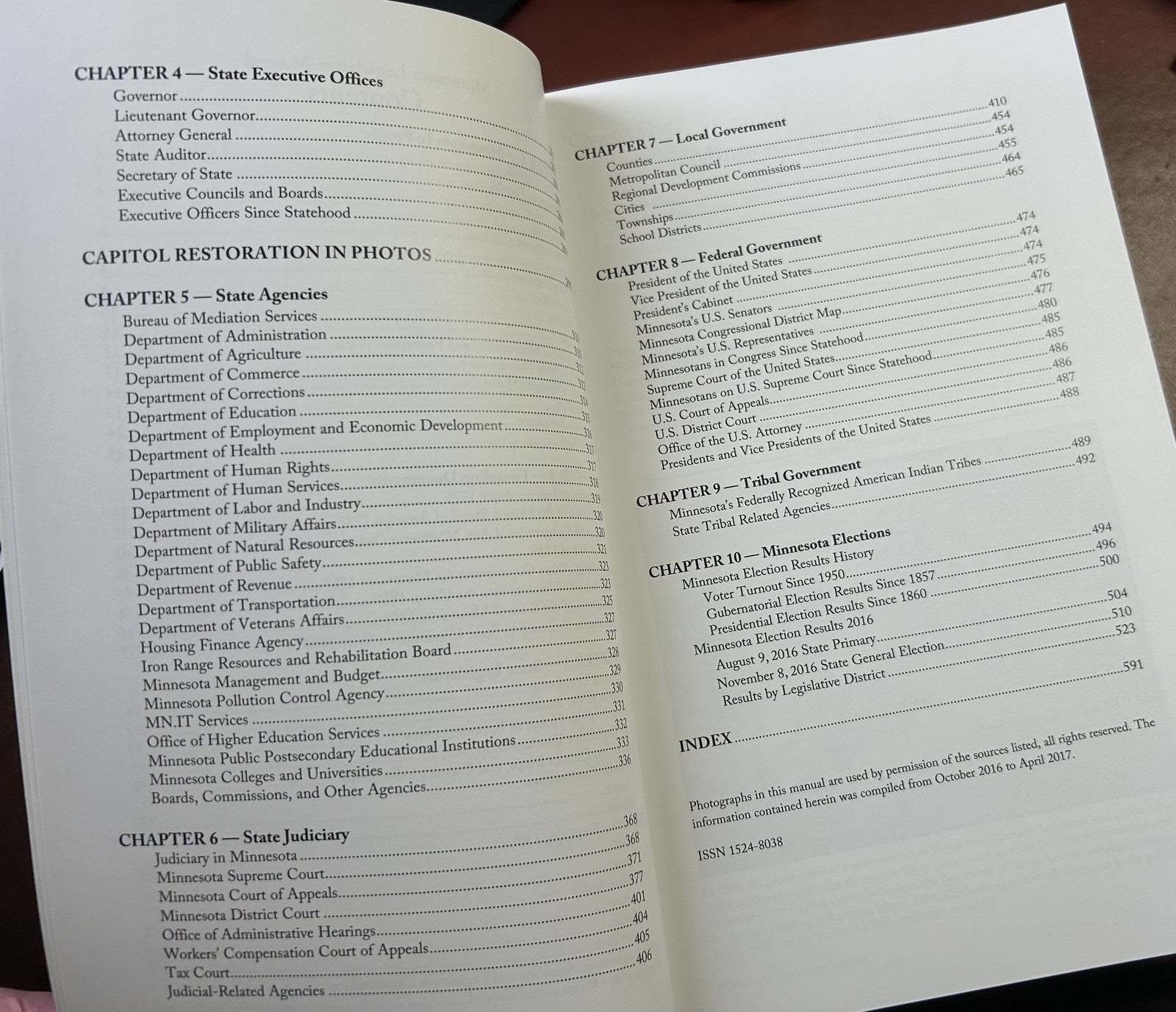Retired Minnesota Legislative Manual Blue Book 2017-18 New; Historical Photos